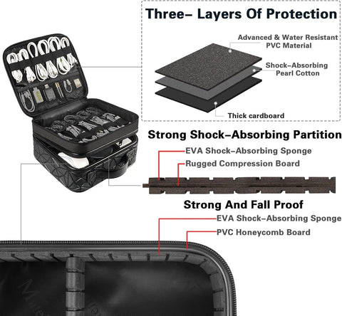 MATEIN Cord Organizer Case with Adjustable Divider, Large DJ Cable File Bag