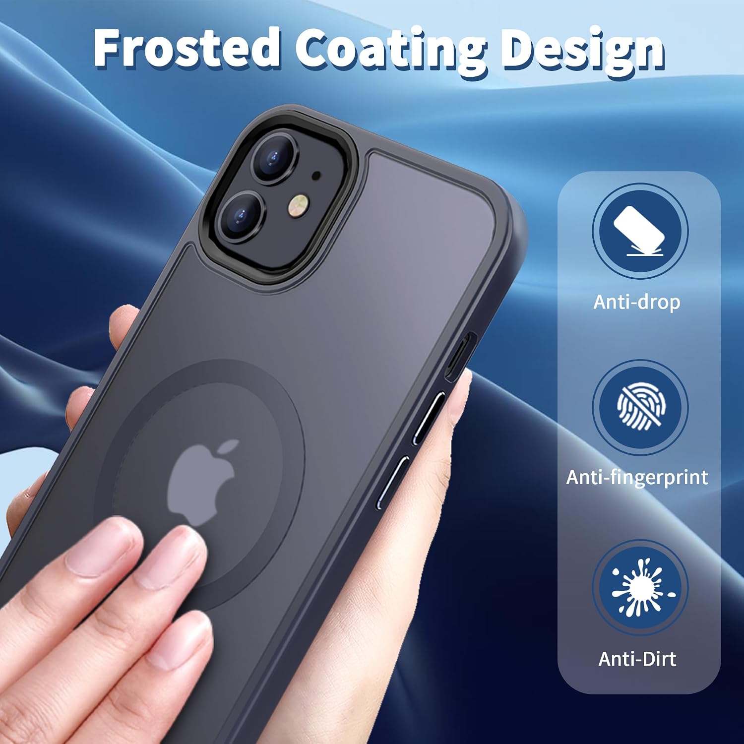 CACOE Magnetic Case for iPhone 12 & iPhone 12 Pro 6.1 inch, Dark Blue