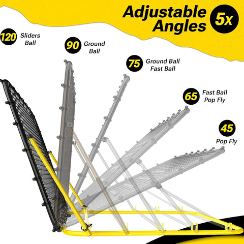Dimples Excel 4x4.5 FT Heavy-Duty Baseball Rebounder, 45-Ply Pitchback Net