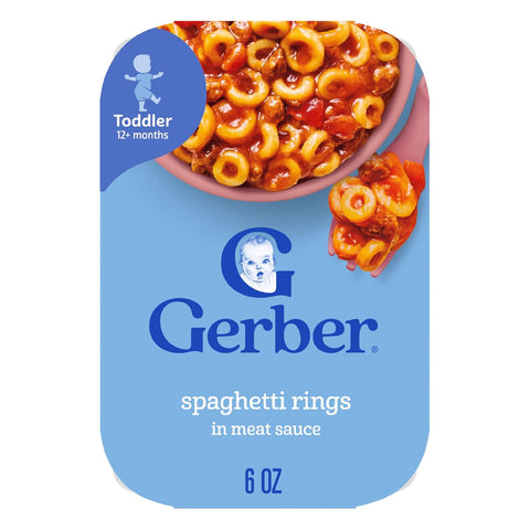 Gerber Toddler Spaghetti Rings in Meat Sauce, 6 Oz, 6 Pack