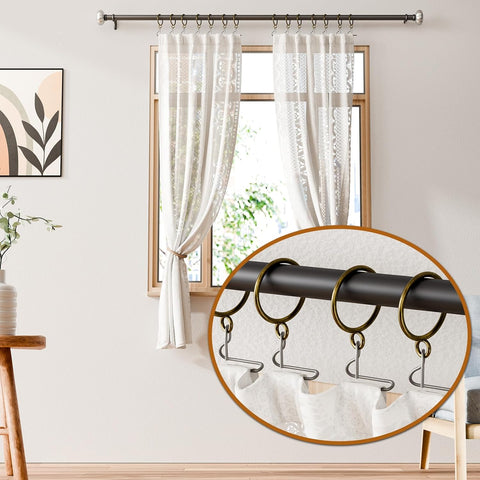 50 Packs Bronze Metal Curtain Rings with Eyelets, 1 inch Inner Diameter Drapery Rings Apply for Curtain Rods(Fits Up to 3/4-Inch Rod)