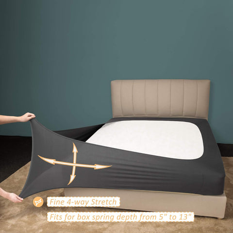 Mrs Awesome Stretch Jersey Box Spring Cover Queen/Queen XL, Dark Gray