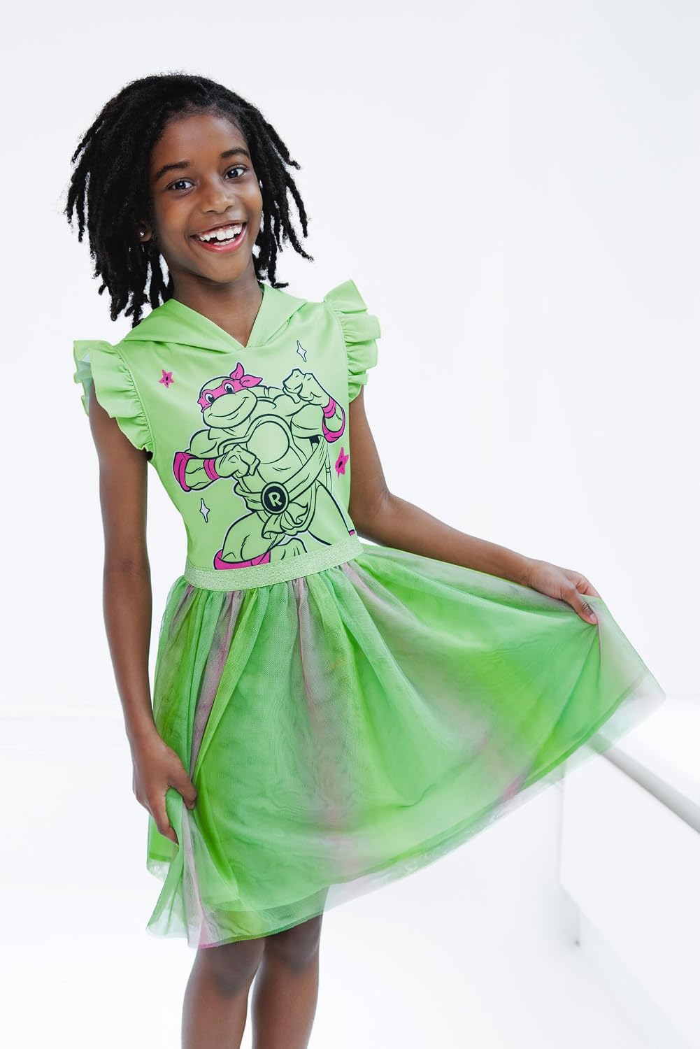 Teenage Mutant Ninja Turtles Girls Scuba Cosplay Hooded Tulle Tutu Dress Toddler to Big Kid Sizes (2T - 10-12)