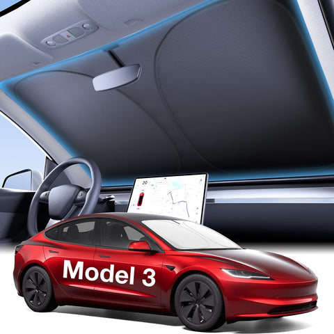 Wigoo for Tesla Model 3 Windshield Sunshade, OEM Design, 100% Sun Block