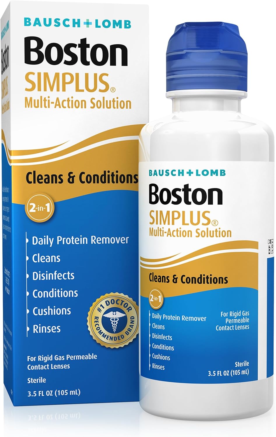 Boston SIMPLUS Multi-Action RGP Contact Lens Solution, 3.5 Fl Oz