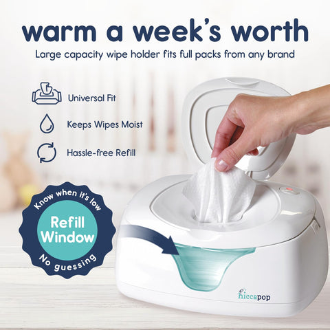Hiccapop Baby Wipe Warmer and Wipes Dispenser, Diaper Wipe Warmer, White