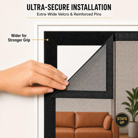 Premium Magnetic Screen Door, Heavy-Duty Reinforced Mesh, Ultra-Dense Weave, Smooth Auto-Close, Pets & Kids – Hands-Free, No-Gap Seal