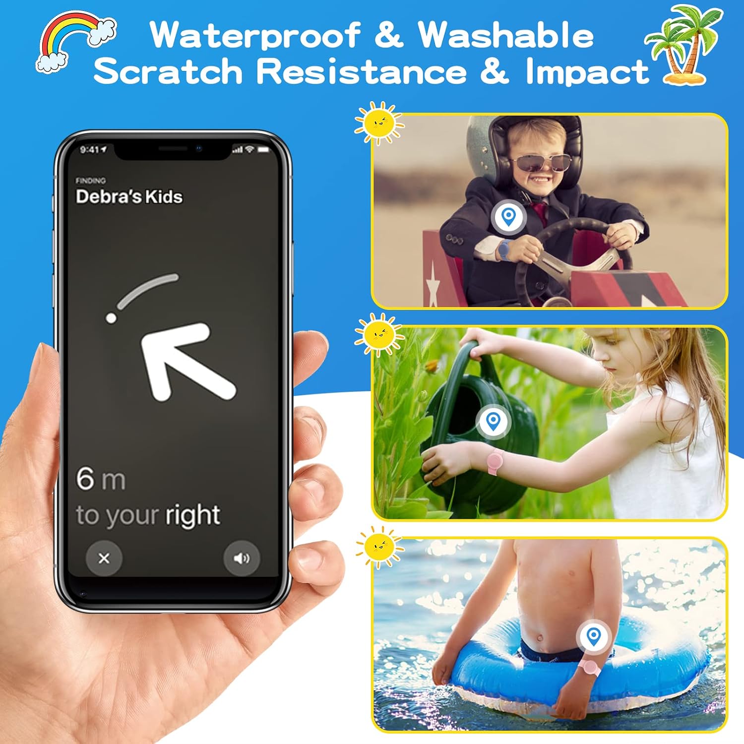 Waterproof Bracelet Compatible with Airtag (1st & 2nd Gen) for Kid - 2 Pack