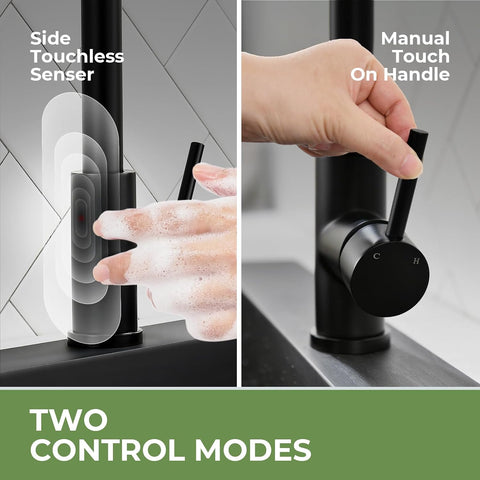 VFAUOSIT Touchless Kitchen Faucet with Pull Down Sprayer, Matte Black