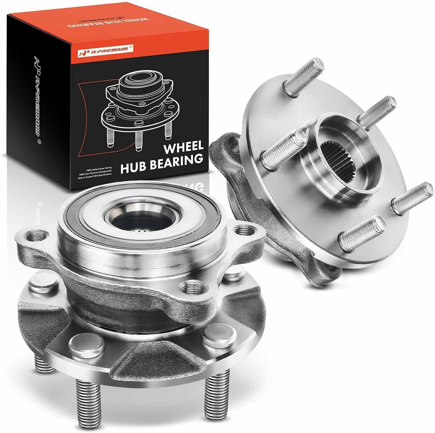 A-Premium 2 x Front Wheel Bearing and Hub Assembly with 5-Lug