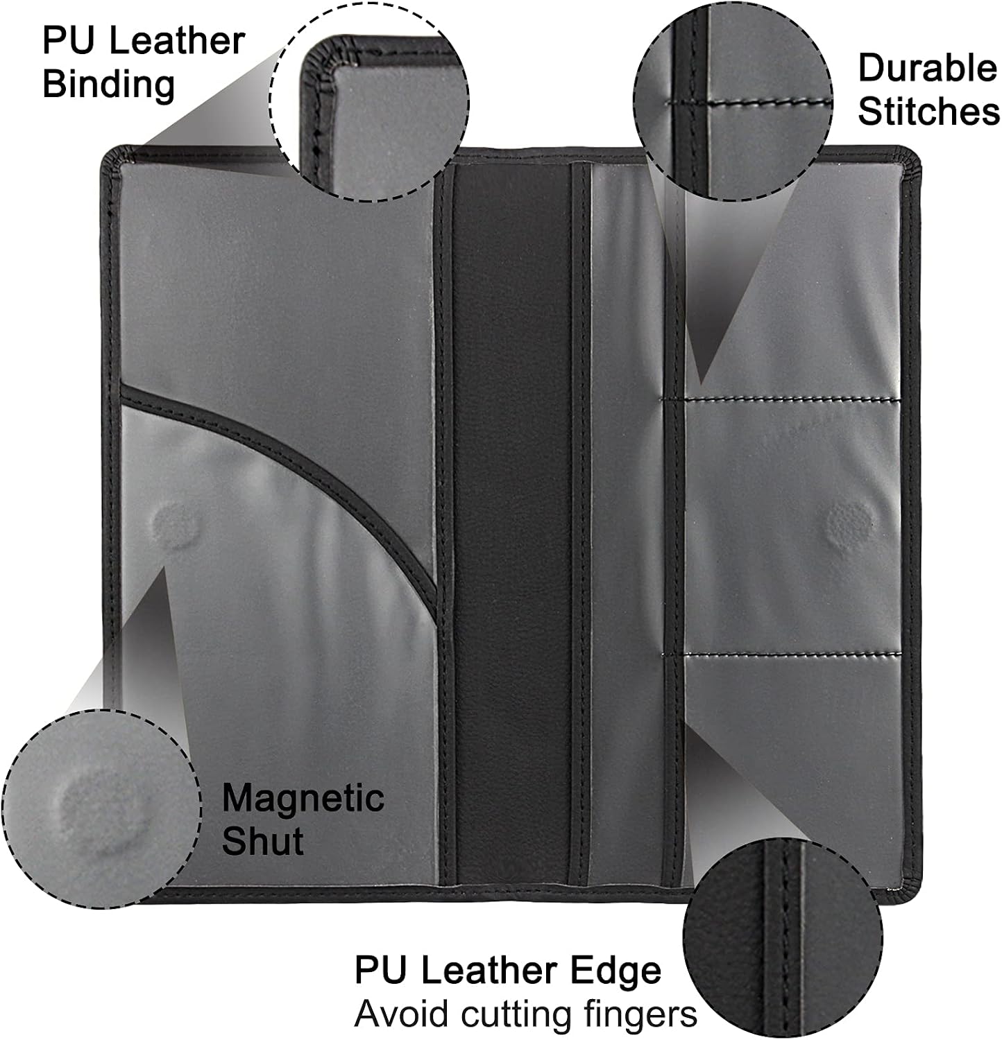 LumiMokki Premium Car Registration & Insurance Card Holder, Black