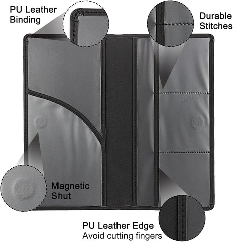 LumiMokki Premium Car Registration & Insurance Card Holder, Black