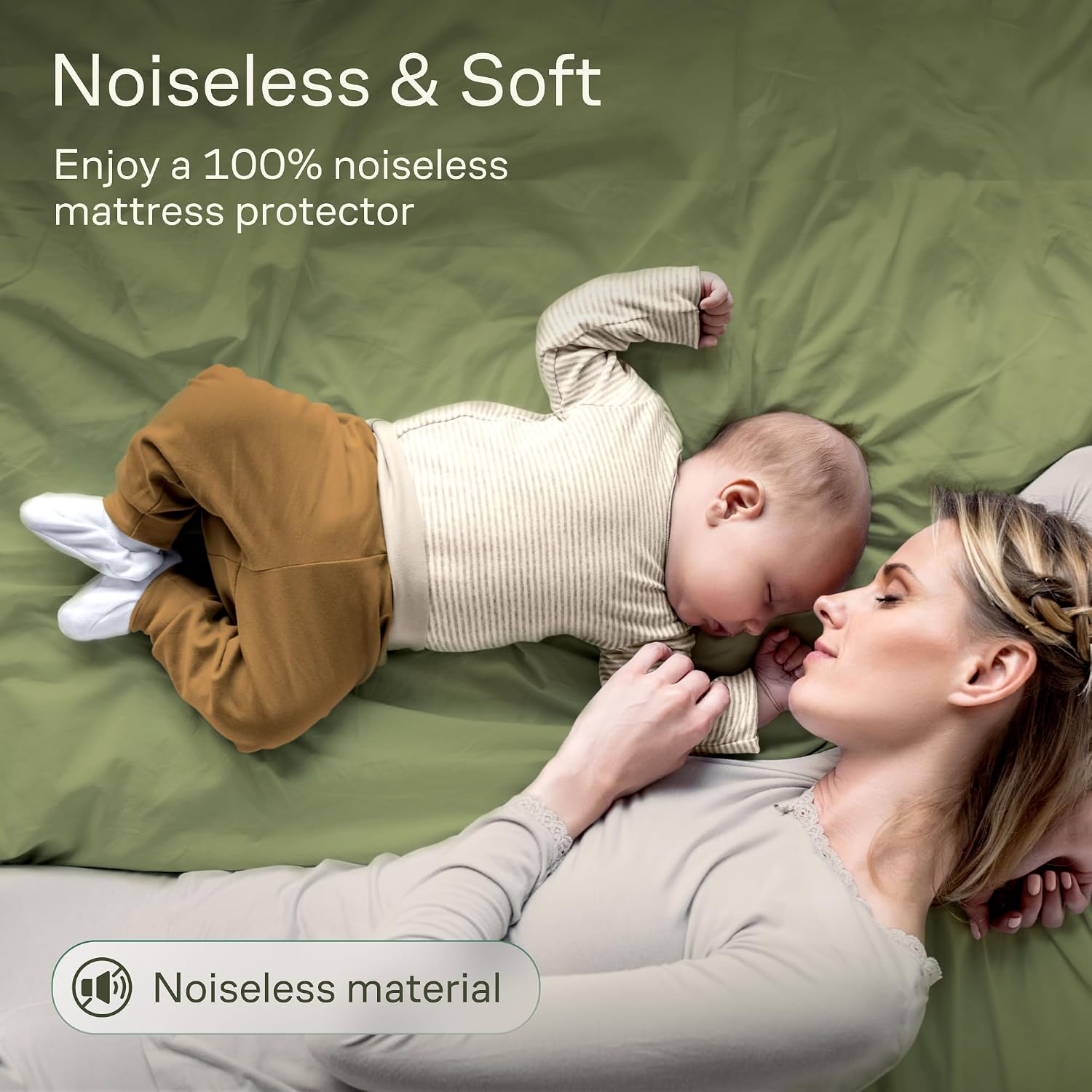 Side-Shield Waterproof Mattress Protector Full - 6-21" Deep Pocket with Leak-Proof Edge Protection - Noiseless & Cooling Soft-Touch Viscose Made from Bamboo - Machine Washable (Green)