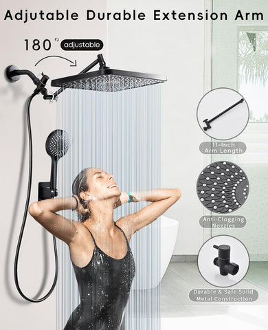 Rain Shower Head Starry Sky 12.2" High Pressure with Handheld Spray Combo