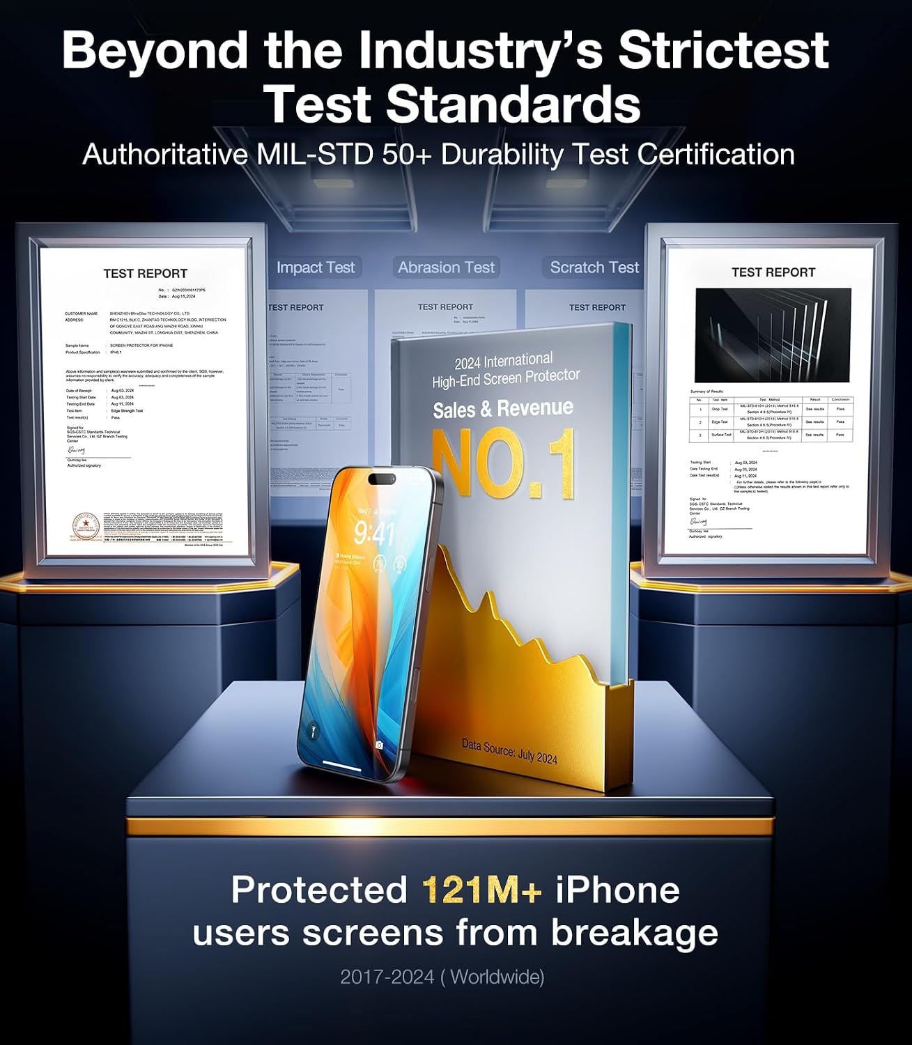 UltraGlass TOP 9H+ Armor for iPhone 13 Screen Protector, 2 Pack
