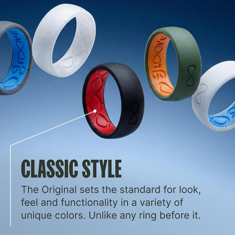 Groove Life Thin Silicone Ring for Women, Breathable Comfort Wedding Band