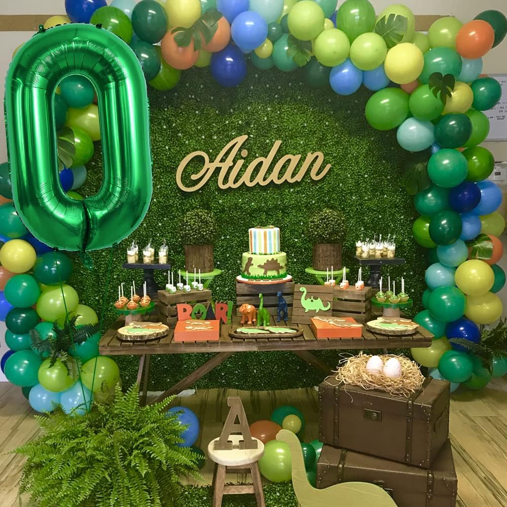 TONIFUL 40 Inch Dark Green Number 0 Balloon Large Foil Birthday Party Decor