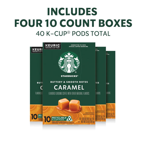 Starbucks K-Cup Coffee Pods, Caramel Flavored, 40 Count | 100% Arabica K-Cup pods for Keurig brewers; caramel; 1 box, 40 pods