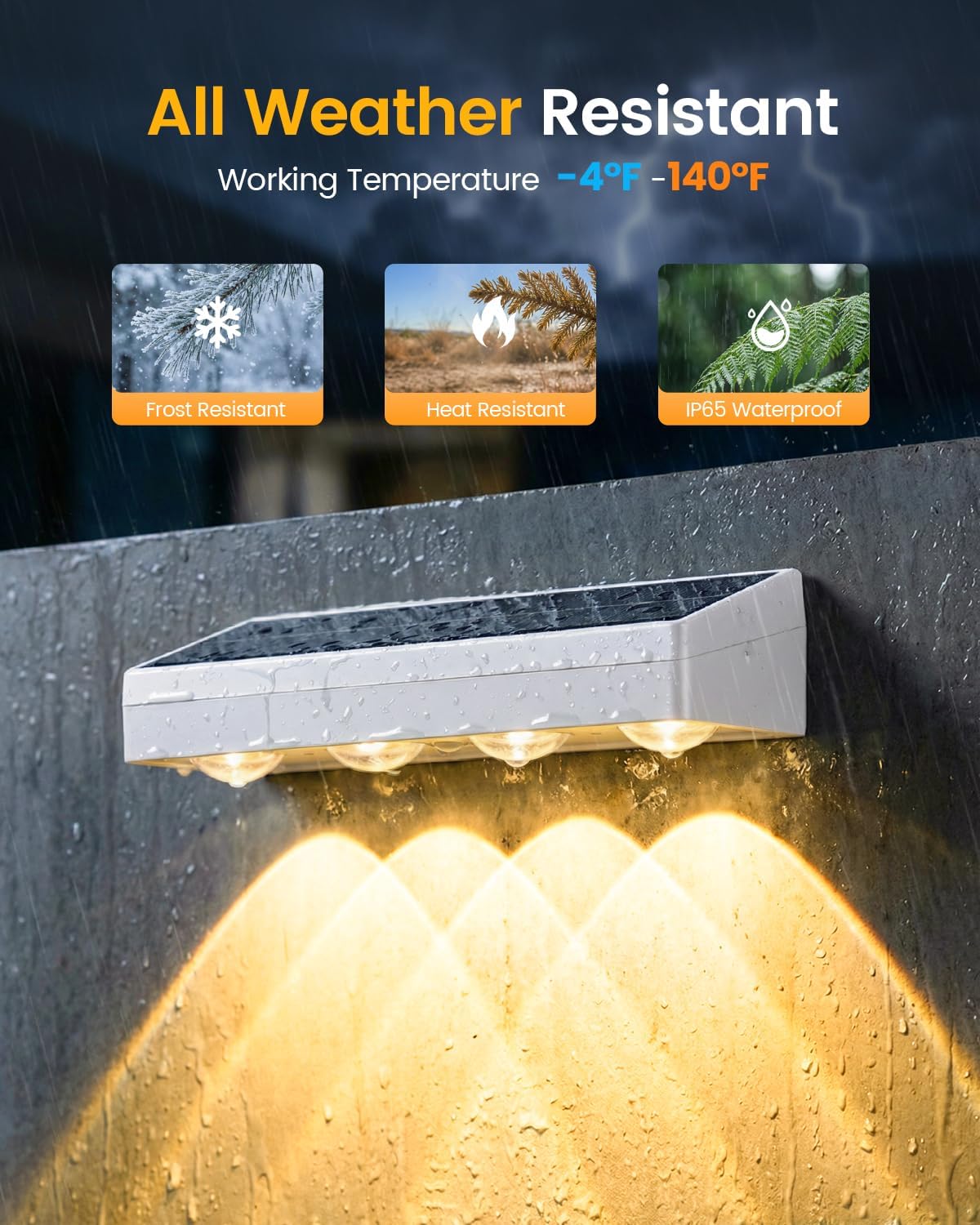 JOFIOS Fence Lights Solar Powered, 9 Fixed Colors ＆ Color Changing White Fence Lights Waterproof IP65 Dusk-to-Dawn LED Deck Lighting for Patio, Railing, Pool, Porch, Backyard, Wall, 12 Pack