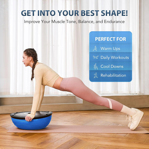 ZELUS 23in. Balance Ball with 55cm Yoga Ball, Resist Bands & Foot Pump