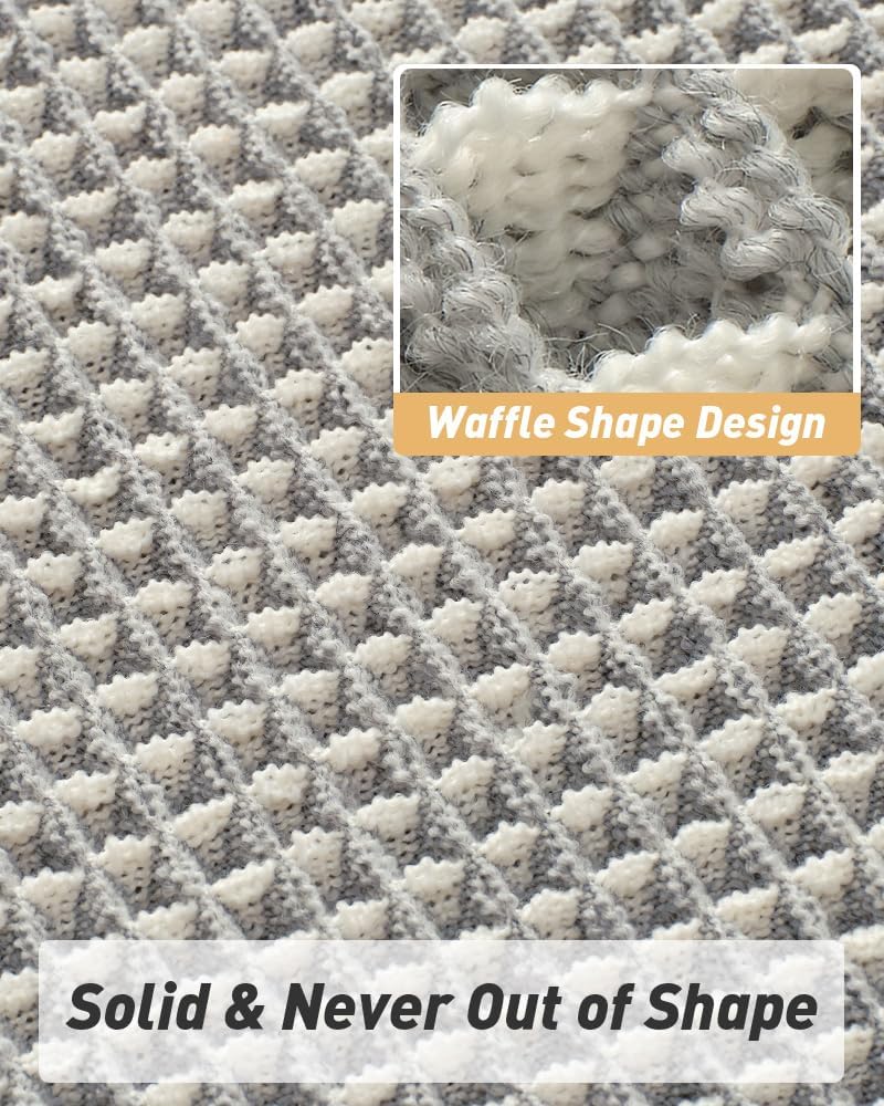 Upgraded Waffle Bath Mat Ultra Absorbent Non Slip Bathroom Mat, 18" x 30"