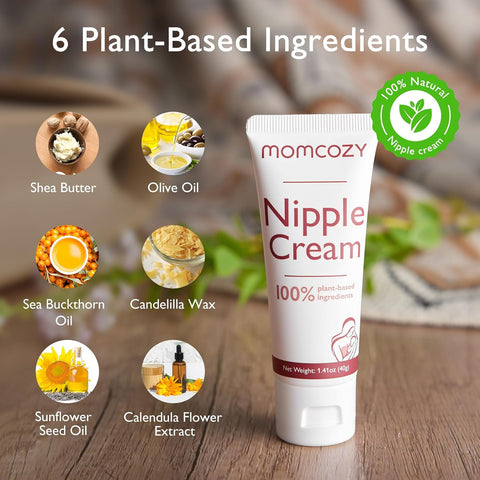 Momcozy Nipple Cream for Breastfeeding, Lanolin-Free, Safe & Soothing Balm