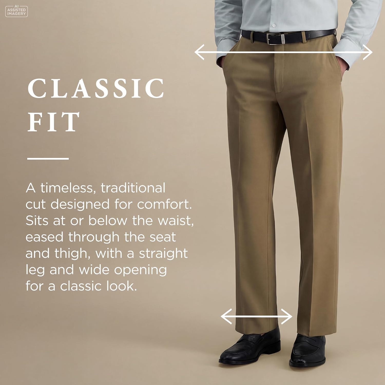 Haggar Men's Classic Fit Premium No Iron Khaki Pant