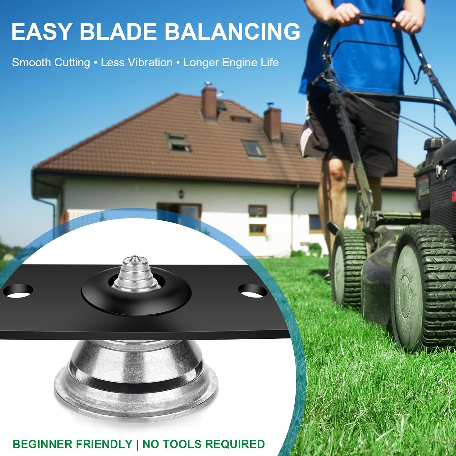 Lawn Mower Blade Balancer, Metal Tool for Blades After Sharpening, 1 Pack