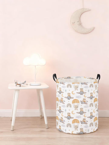 Kids Laundry Hamper,Animal Laundry Basket Collapsible Bear Storage Baskets for Home Decor,Office,Home Organizer,(Airplane Bear