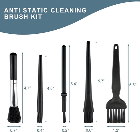5 PCS Mini Keyboard Brushes, Anti-Static Brush for Small Spaces