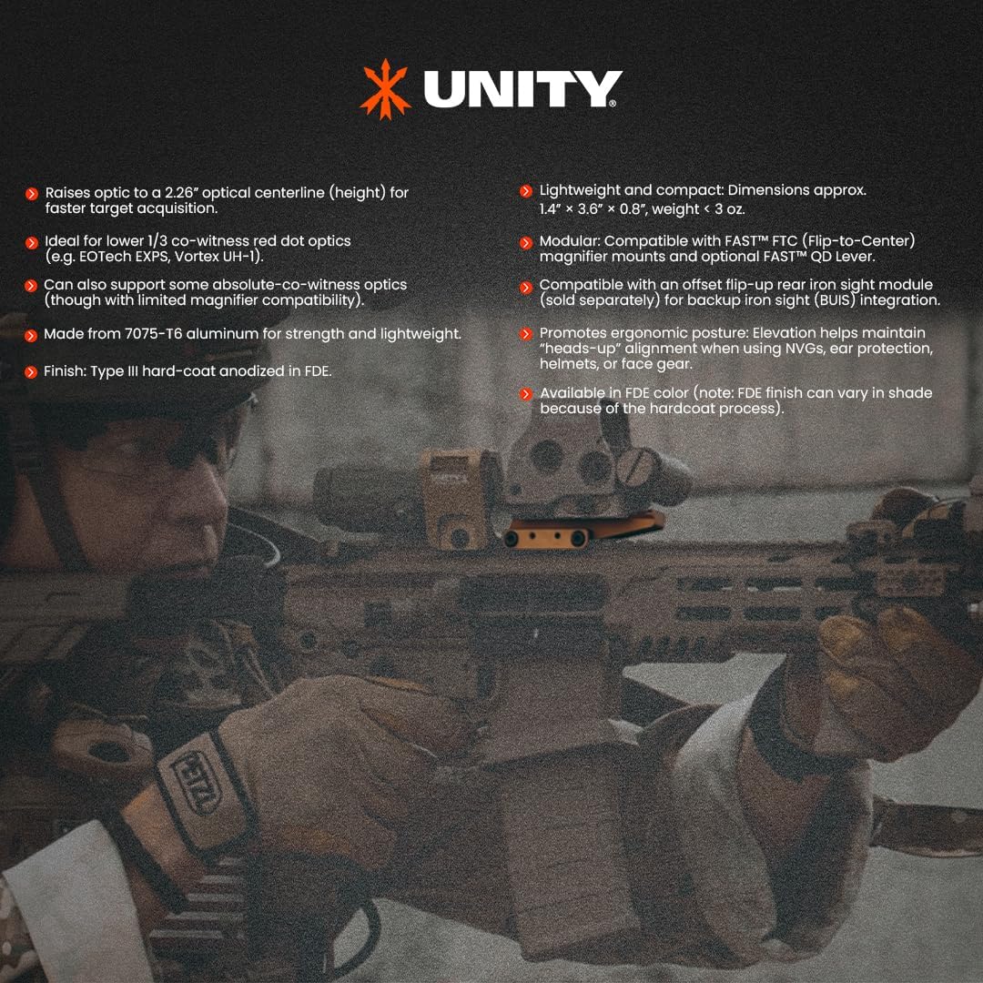 Unity Tactical Fast - Optics Riser - Fde