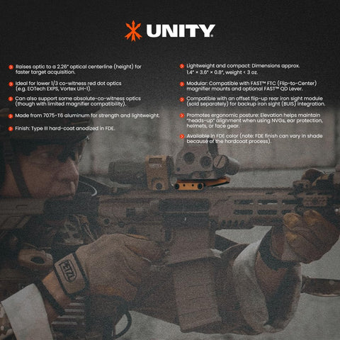 Unity Tactical Fast - Optics Riser - Fde