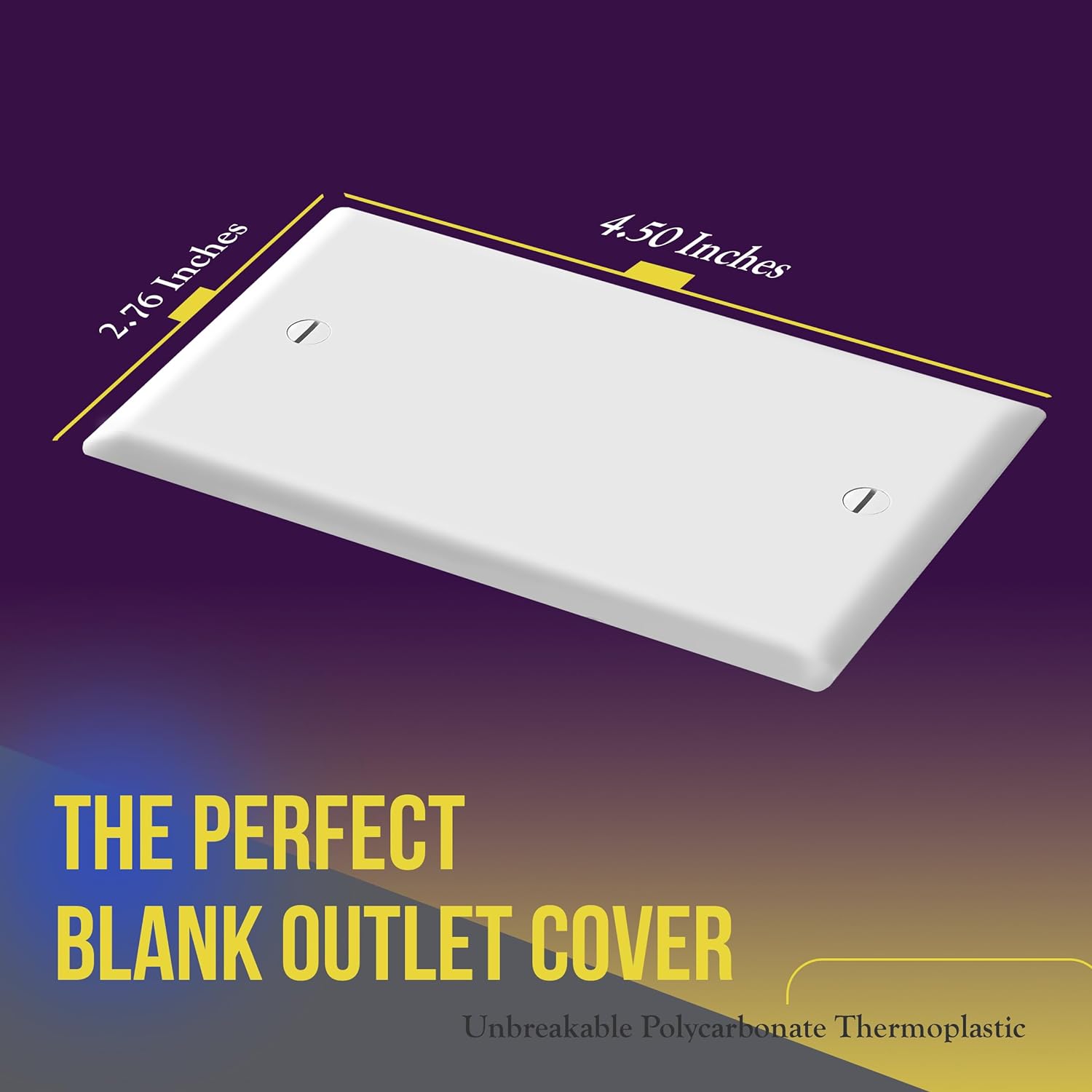 ENERLITES Blank Wall Plate Cover, Gloss Finish, Standard Size 1-Gang 4.50" x 2.76", Polycarbonate Thermoplastic, Electrical Covers for Unused Outlets/Switches, 8801-W-20PCS, White (20 Pack)