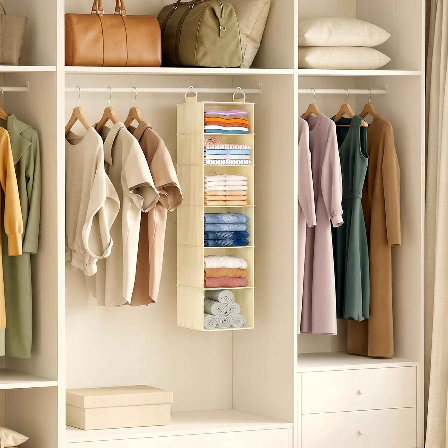 Lifewit Hanging Closet Organizer and Storage for Clothes 6 Tier