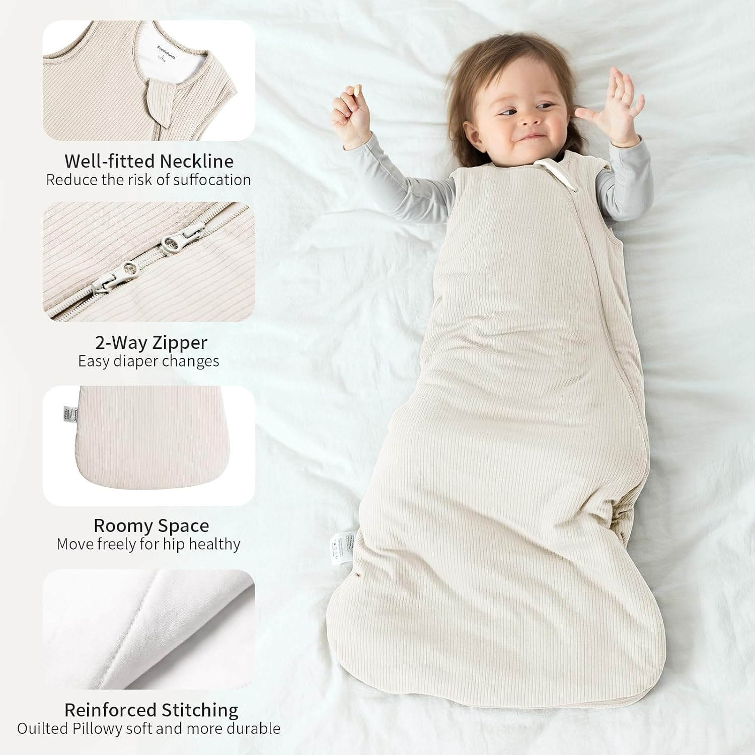 BubblePanda Rayon Made from Bamboo Sleep Sack 18-24 Months 1.0 Tog Baby