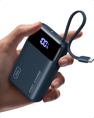 INIU Portable Charger, Smaller 45W Fast Charging Power Bank, 20000mAh Blue