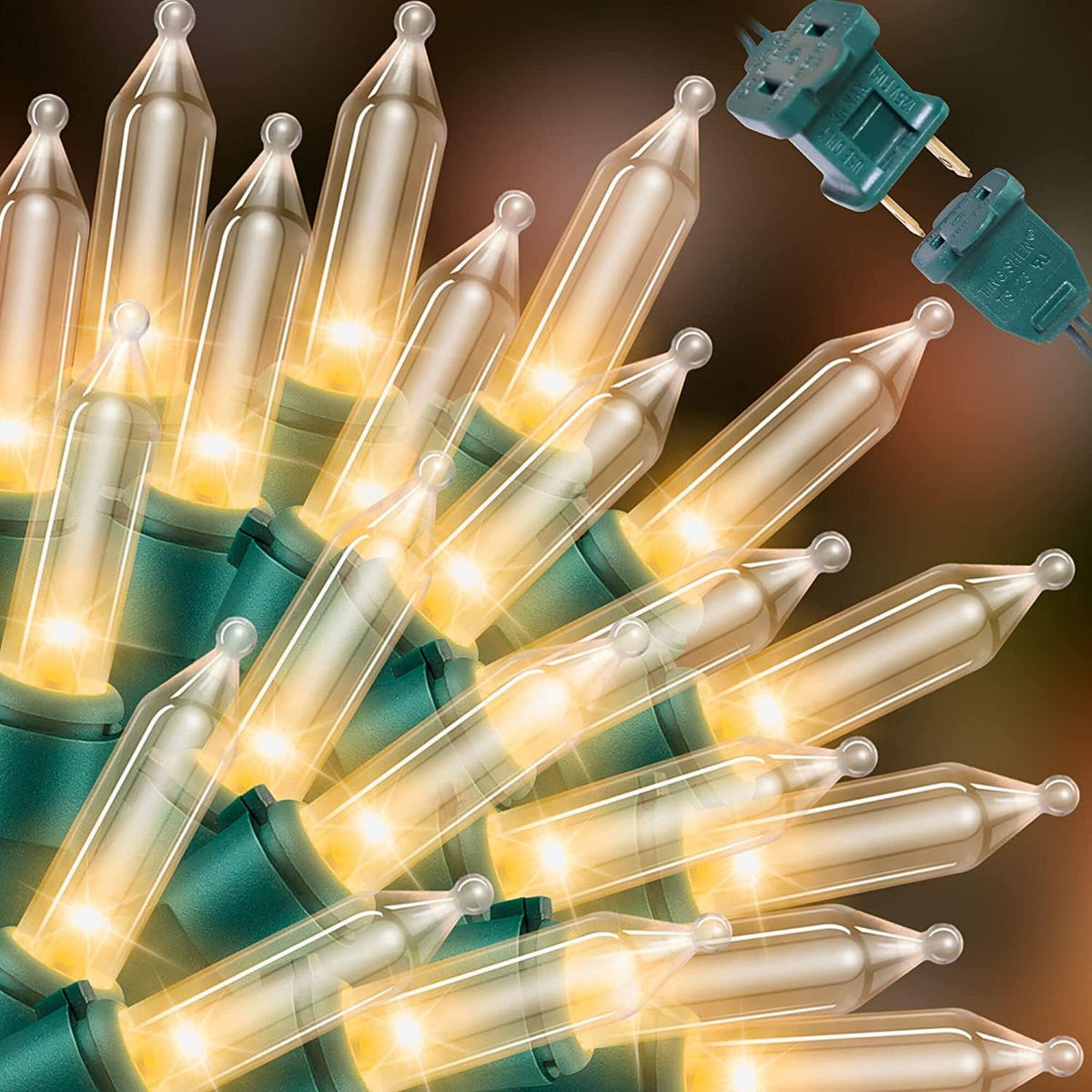 LAMPHOME Warm White Christmas String Lights 300 Count 63.8ft (2 Pack of 150L), Incandescent Mini Lights, Waterproof Outdoor Indoor Clear Christmas Lights for Xmas Tree Garland Holiday Decor