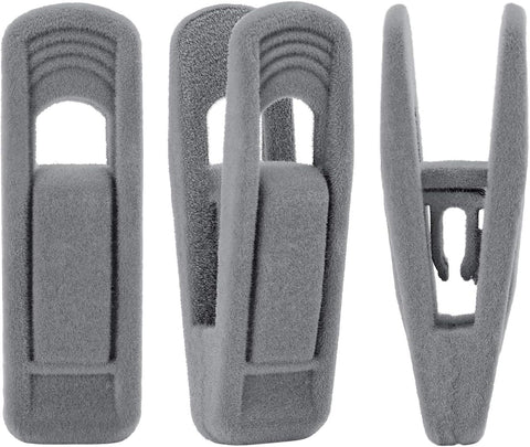 Velvet Hangers Clips, Pants Hangers Velvet Clips(60pc, Grey)