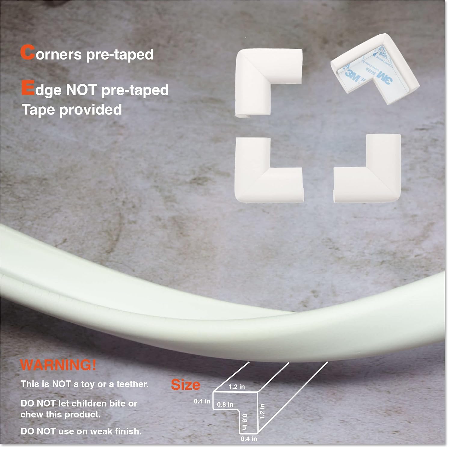Roving Cove Baby Proof Edge Corner Protector, Large15ft Edge 4 Corners