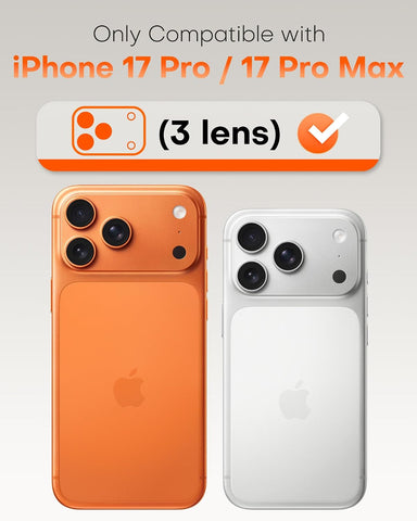 TOCOL Camera Lens Protector for iPhone 17 Pro Max/iPhone 17 Pro Tempered Glass HD Individual Scratch Resistant Camera Cover Accessories Case Friendly 2 Pack（Orange）