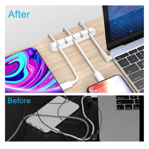 INCHOR Cord Organizer for Desk, White Cable Organizer Cable Clips 2 Pack