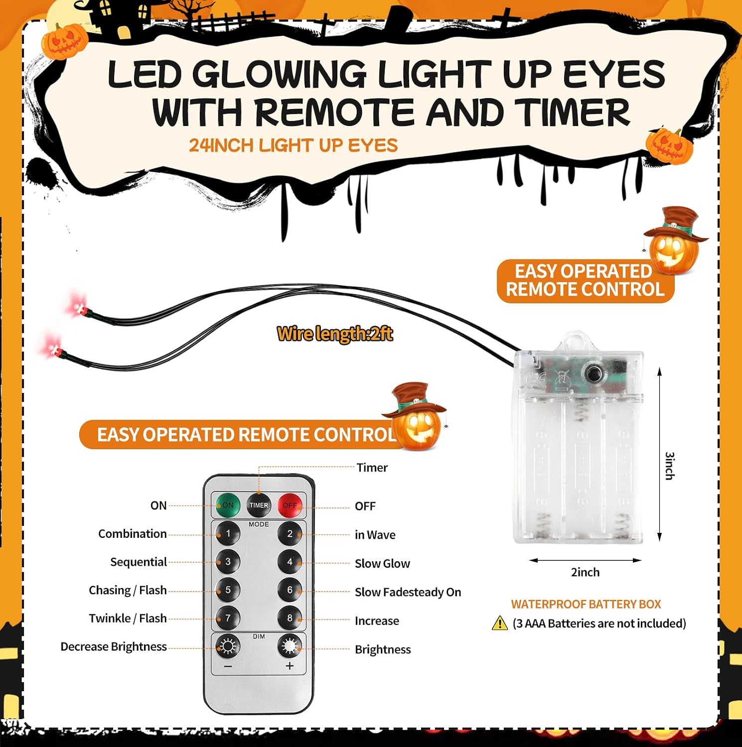 4 Pack Halloween Decoration LED Glowing Light Up Skulls Eyes, Horror DIY Glowing Eyes Lights Battery Operated for Halloween Decoration Masks, Skulls, Pumpkin, Spider, Tombstone Props (Green)