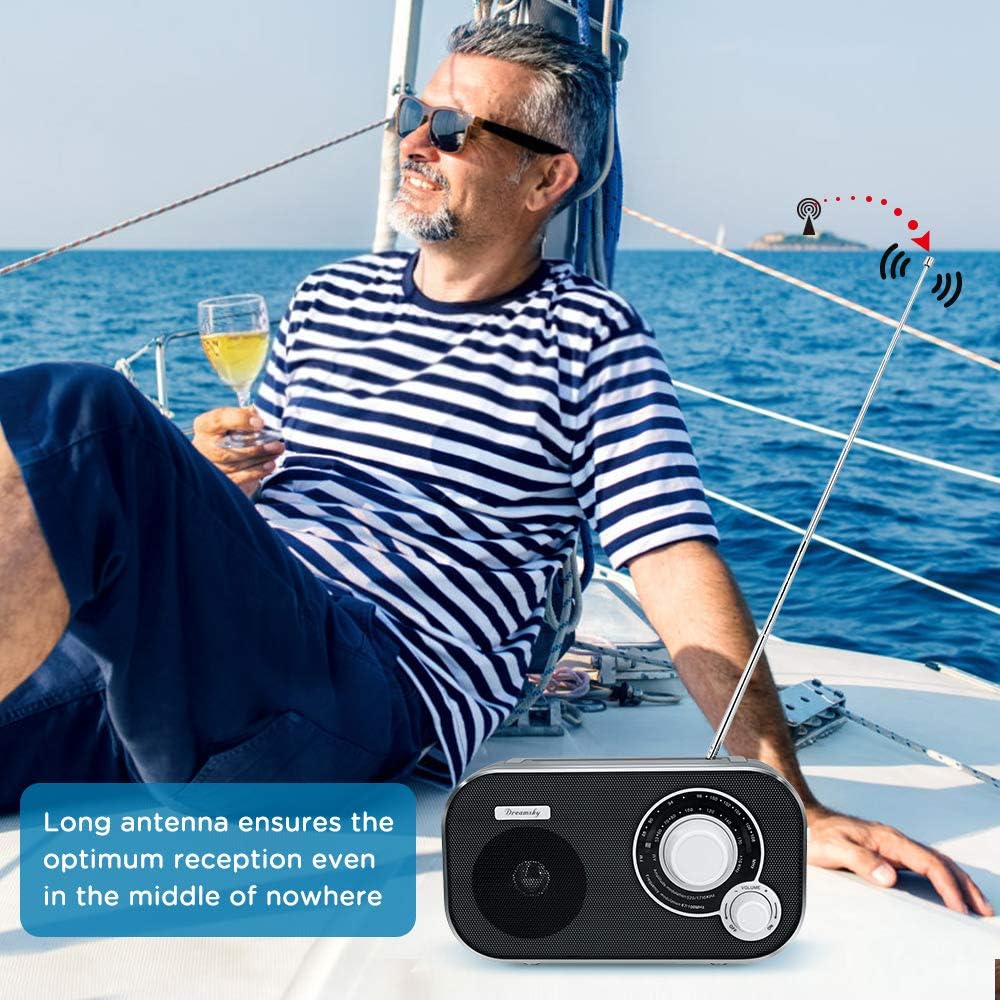 DreamSky AM FM Portable Radio Plug in Wall or Battery Operated