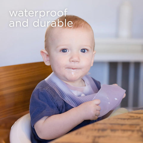 Olababy Fold N Go Silicone Baby Bib w/Travel Case, Waterproof
