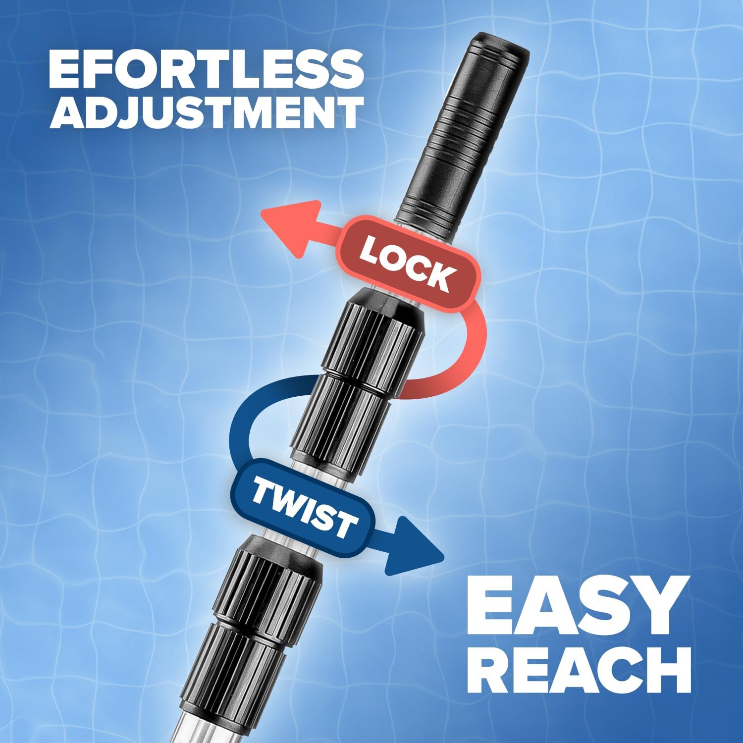 Swimming Pool Pole // Telescopic Aluminum Pool Pole for Cleaning -15 Feet
