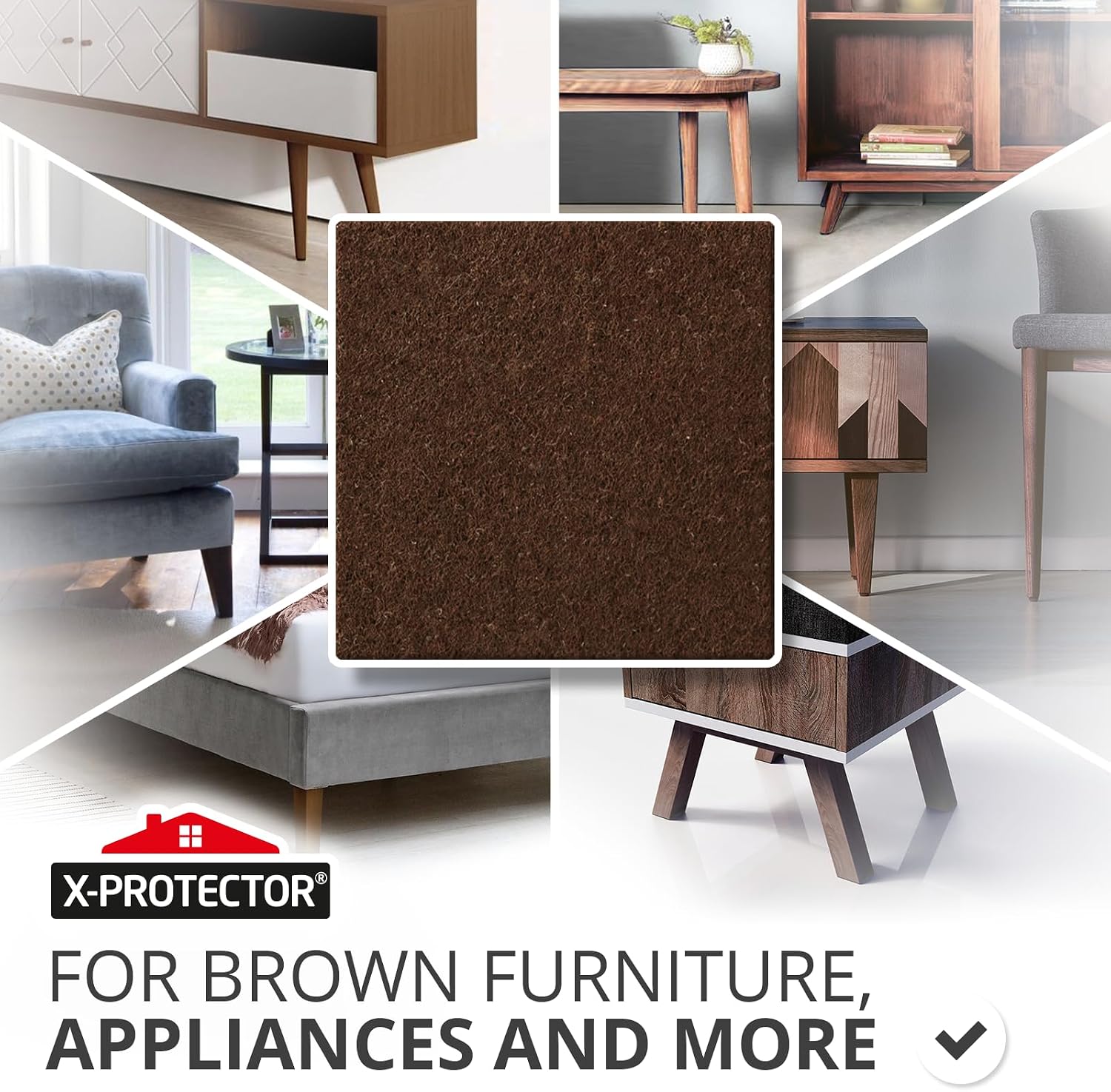 X-Protector Felt Furniture Pads - 20 PCS 6 x 1/2" - Premium Felt Strips