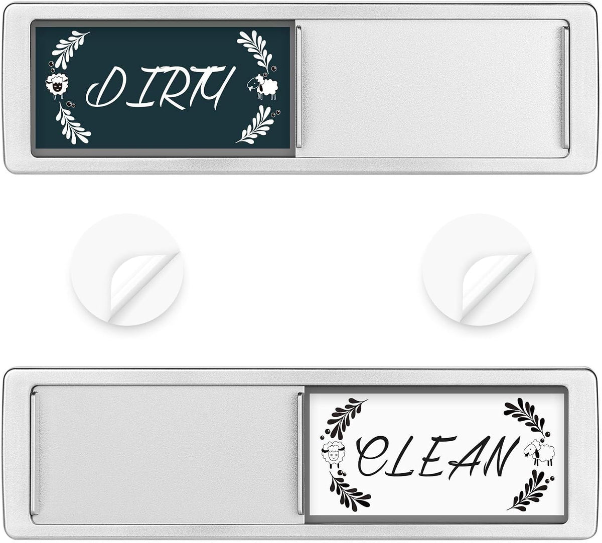 Dishwasher Magnet Clean Dirty Sign Shutter Only Changes When You Push It Non-Scratching Strong Magnet or Adhesive Options Indicator Tells Whether Dishes are Clean or Dirty (Deepblue)