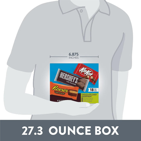 HERSHEY'S, KIT KAT & REESE'S Milk Chocolate Variety Box, 18 ct