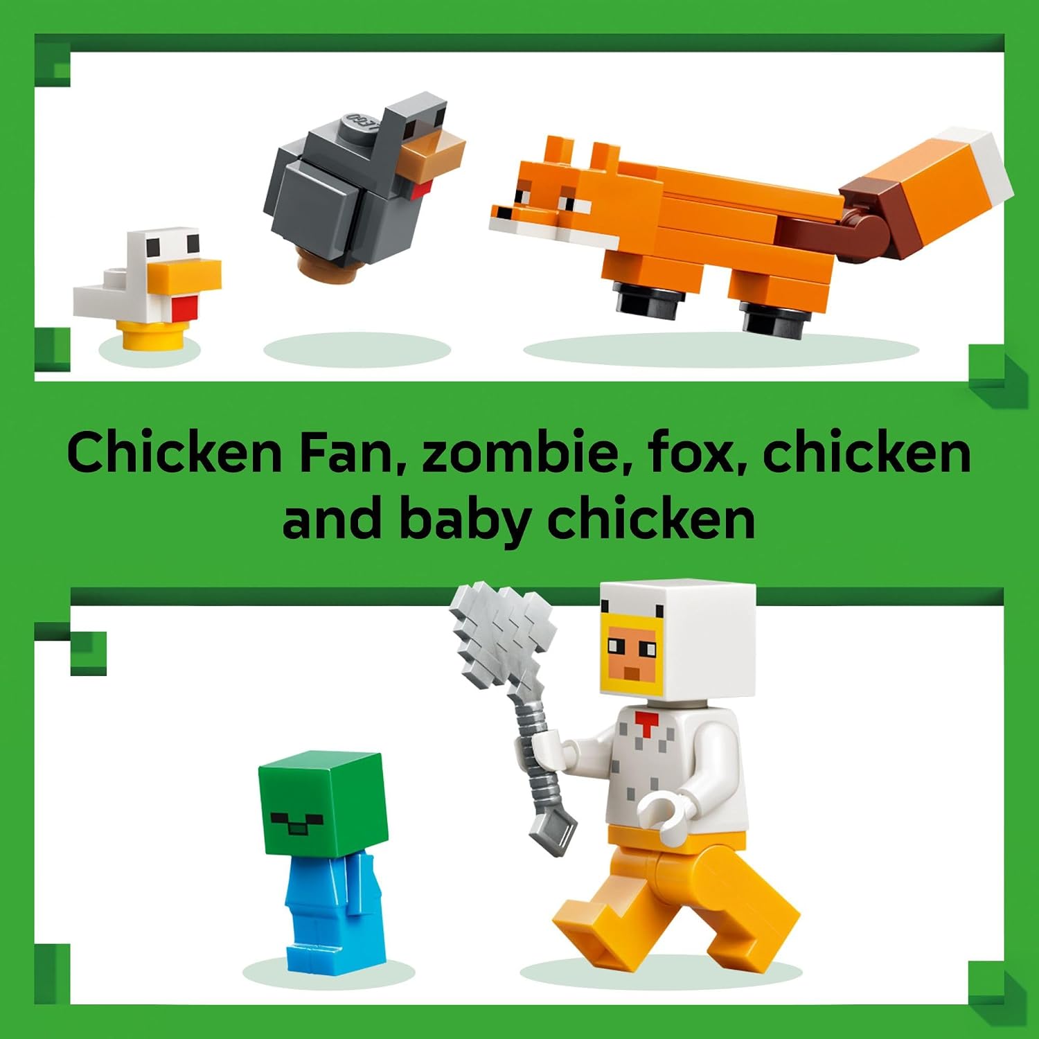 LEGO Minecraft Chicken Farm Building Toy for Kids - Video Game Playset & Figures for Boys & Girls, Ages 7+ - Gift for Birthdays - 21585