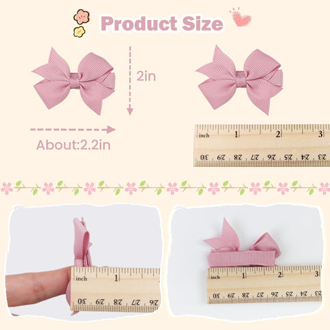 CÉLLOT Hair Clips for Girls - 42PCS Fully Lined Hair Bows Alligator Clips for Toddlers, Infants, Kids, 21 Color Pairs
